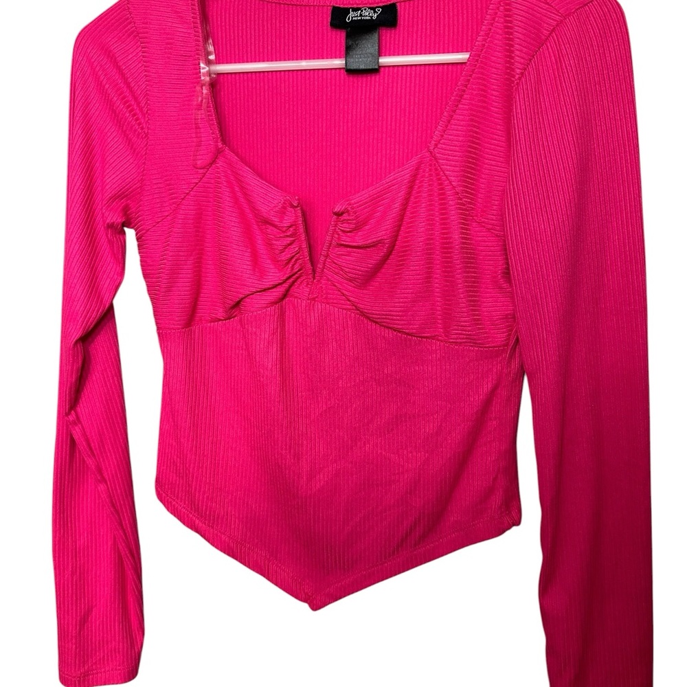 women's long sleeve top Just Polly New York Size  M pink color